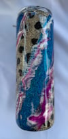 20 ounce skinny glitter leopard magenta, blue, white