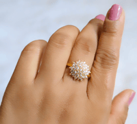 Image 2 of Flower 24k Gold Plated adjustable Ring 