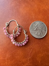 Image 3 of  ROSARA — Pink Tourmaline Swing Hoop Earrings