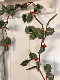 Image 2 of Felt Holly Garland