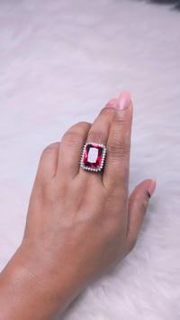 Image 2 of ADR45013_ Real Diamond Look Alike American Diamond Adjustable Ring