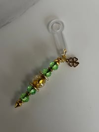 Image 6 of St. Patrick’s Day Tumbler Accessory Set – Mini Bracelet Stack, Bow & Straw Dangle