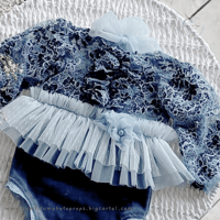 Image 4 of Photoshoot newborn body-dress - Rini - blue jeans