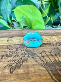 Image 1 of Turquoise Lip ring - Adjustable