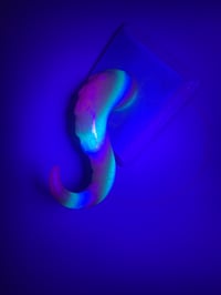 Image 2 of Rainbow UV Reactive tentacle on white square base