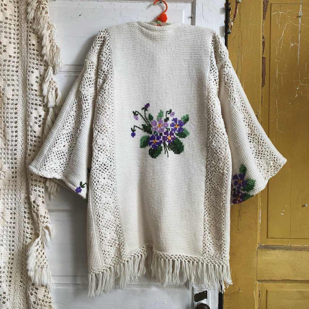 Image of Sweetest Violets Granny Sweater