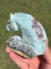 Image 8 of Blue Aragonite - Horse Carving #2981