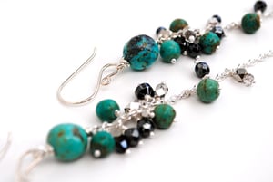 Image of Turquoise, Sterling Silver Dangle Earrings