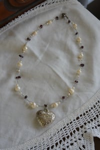 Image 2 of garnet puffy heart