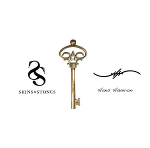 Image of Official Hans Haveron Tattoo Skeleton Key Pendant - Mini Bronze