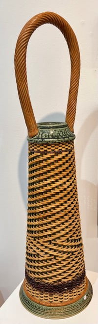 Image 1 of Woven Tall Basket with Ceramic- Stephen Kostyshyn