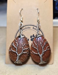 Goldstone Tree of Life Earrings 