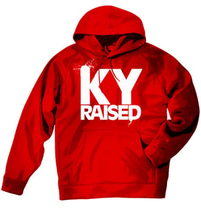 Image of KY Raised Red / White Hooded Sweatshirt