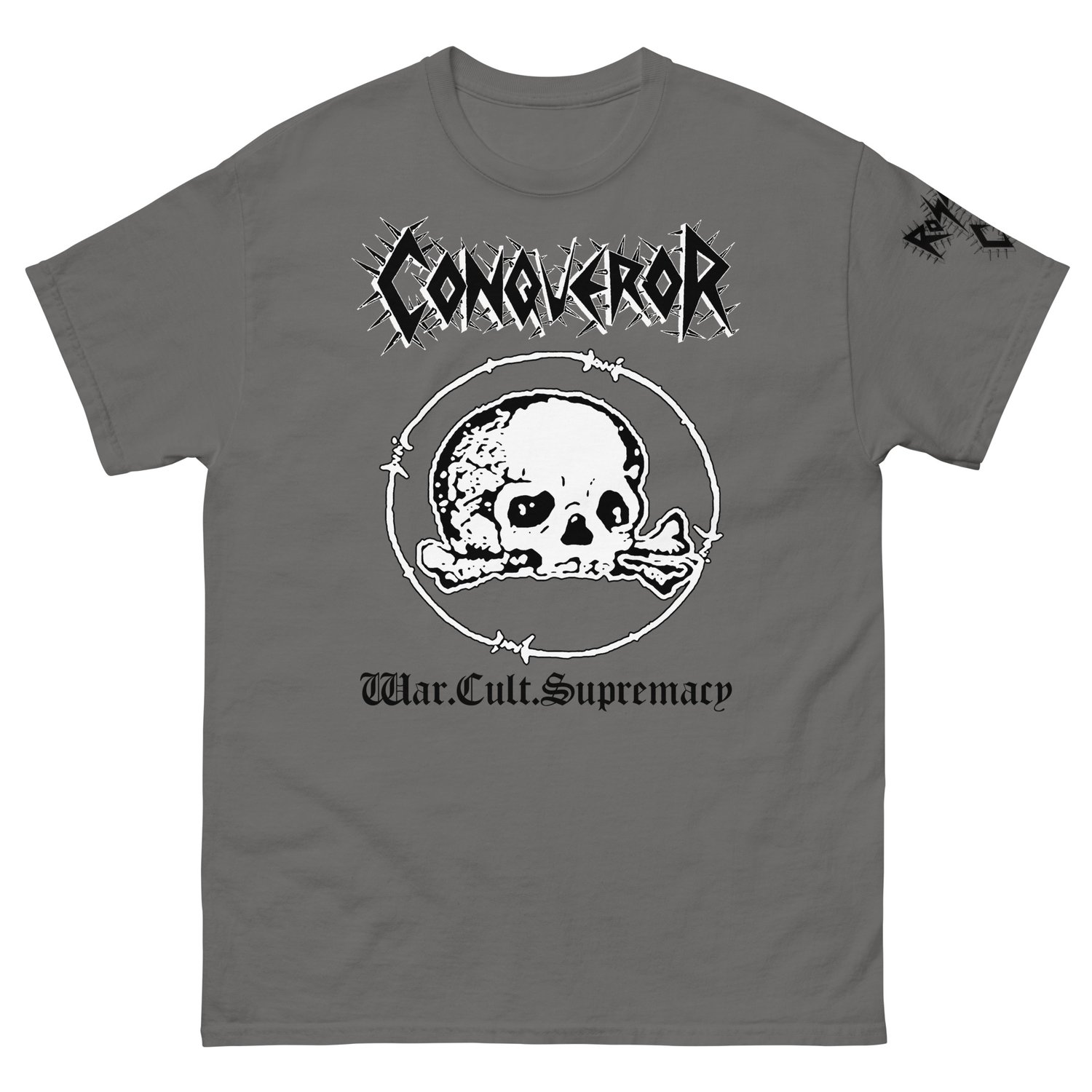 Image of Conqueror W.C.S Grey T-Shirt (Special Ross Bay Cult Edition with sleeve print)