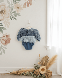 Image 2 of Photo prop | Newborn body-dress for photo shoots | Rini | blue jeans color