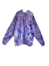 Image 2 of 2XL Unisex Comfort Wash Hoodie in Muted Purple Haze Ice Dye