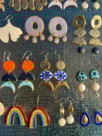 Image 4 of EVIL EYE EARRINGS - COBALT + GOLD (round)