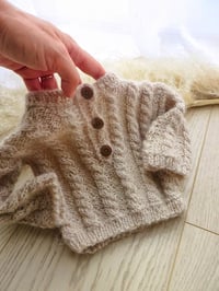 Image 3 of Knitted newborn set for photoshoot | Oliver  | beige tones