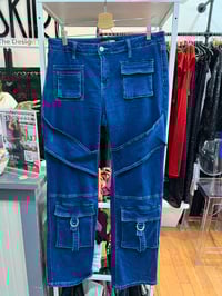 Image 1 of Fashion Nova denim cargo wide pants
