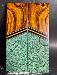 Image 2 of Desert Ironwood & TOPO Grip-Tec GLOW Segmented Knife Scales