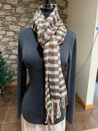 Image 4 of Small check Alpaca Plaid Scarf. (Item # 22326)