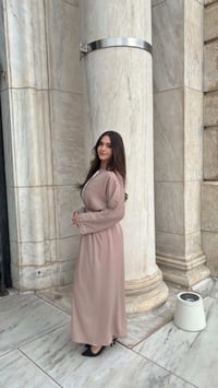 Image 2 of Lace abaya Beige