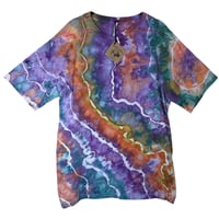 Image 6 of L Adult Combed Cotton Tee in Tropical Geode Ice Dye