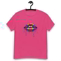 Image 9 of Unisex classic tee, Rainbow Lips Dripping Paint Retro Tee