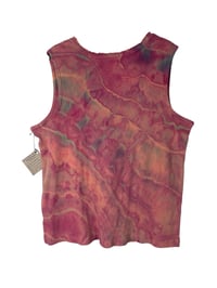 Image 6 of ♻️ UPCYCLED 3X PLUS Rib Knit Tank in Warm Muted Geode Ice Dye