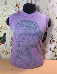 Image 1 of 80's Sportwear ISAAC ASIMOV lavender sleeveless medium tee