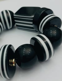 Image 2 of Black & White Multi Beaded Beacelet