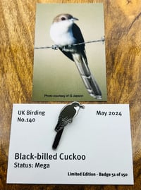 Image 1 of Black-billed Cuckoo - No.140 - UK Birding Pins