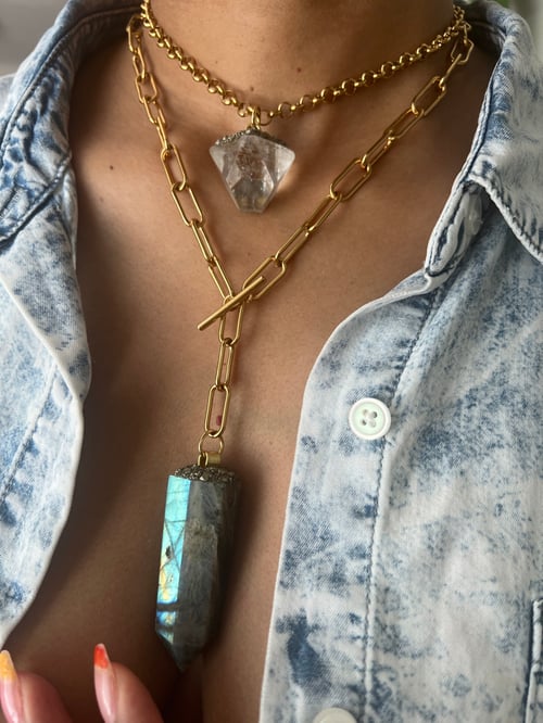 Image of BLURAY • Aqua Labradorite Crystal Necklace