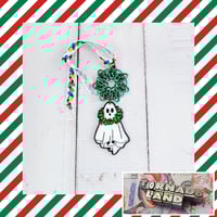 Holly Jolly Ghost Wreath Ornament