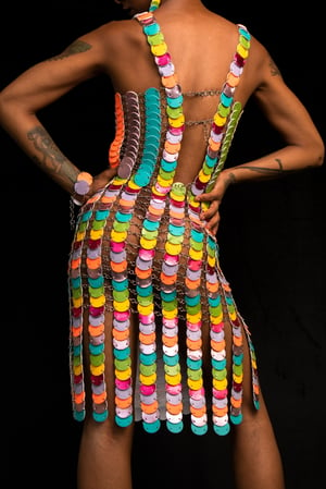 Image of Rainbow co-ord (skirt, top, cuff and earrings)