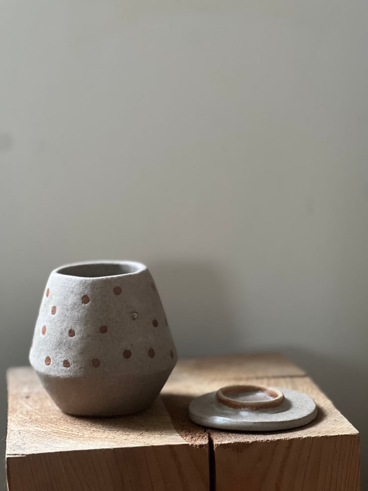 Image of Spotty Lidded Pot