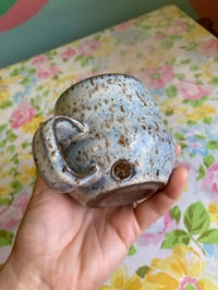Image 2 of light blue speckled teacup