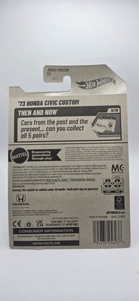 Image 3 of Hot Wheels Then and Now Series Honda Civic Custom Red Diecast Car 1:64