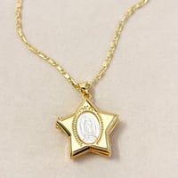 Image 1 of VirginMary Star Locket Necklace