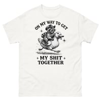 Image 3 of On My Way to Get My Shit Together Funny Raccoon Riding Duck T-Shirt