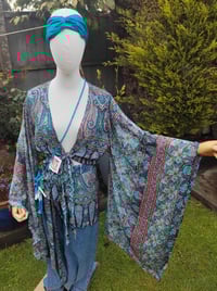 Image 1 of Tulum co ord set - wrap skirt and top 6-14 uk blues