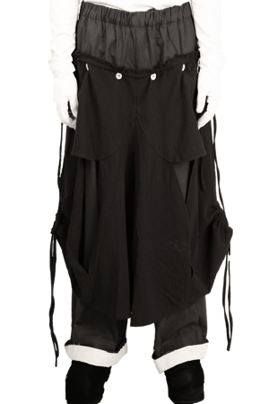 Image of ÆNRMÒUS - Double Layers Alterations Pants (Black)