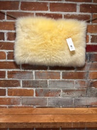 Image 5 of Sheepskin CREAM Wool Leather Shearling Pieces in Rectangle Natural Shapes