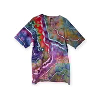 Image 1 of M Adult Combed Cotton Tee in Tropical Geode Ice Dye
