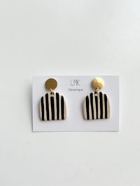 Paire de boucles d’oreilles céramique TOTEM RAYA noir