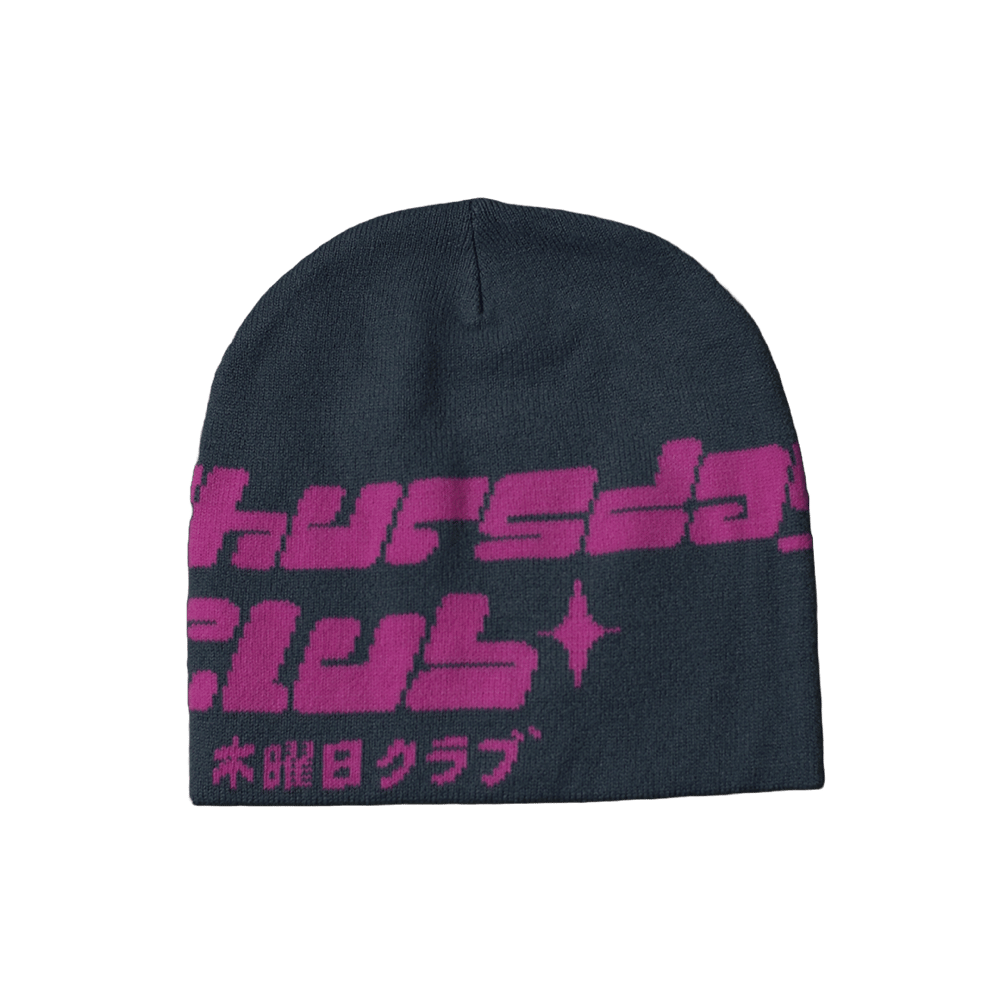 Image of GREY/PINK BEANIE