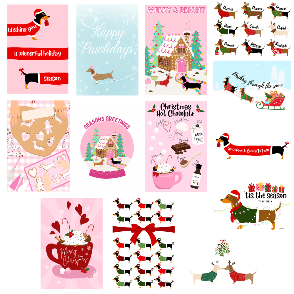 Image of Dachshund Christmas Cards (13 pack)