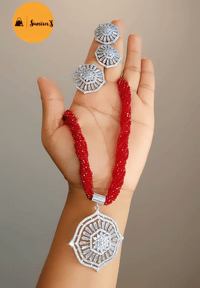Image 1 of Bibisha_Short Hydrocrystal/Hydropotey Set with Adjustable Ring 