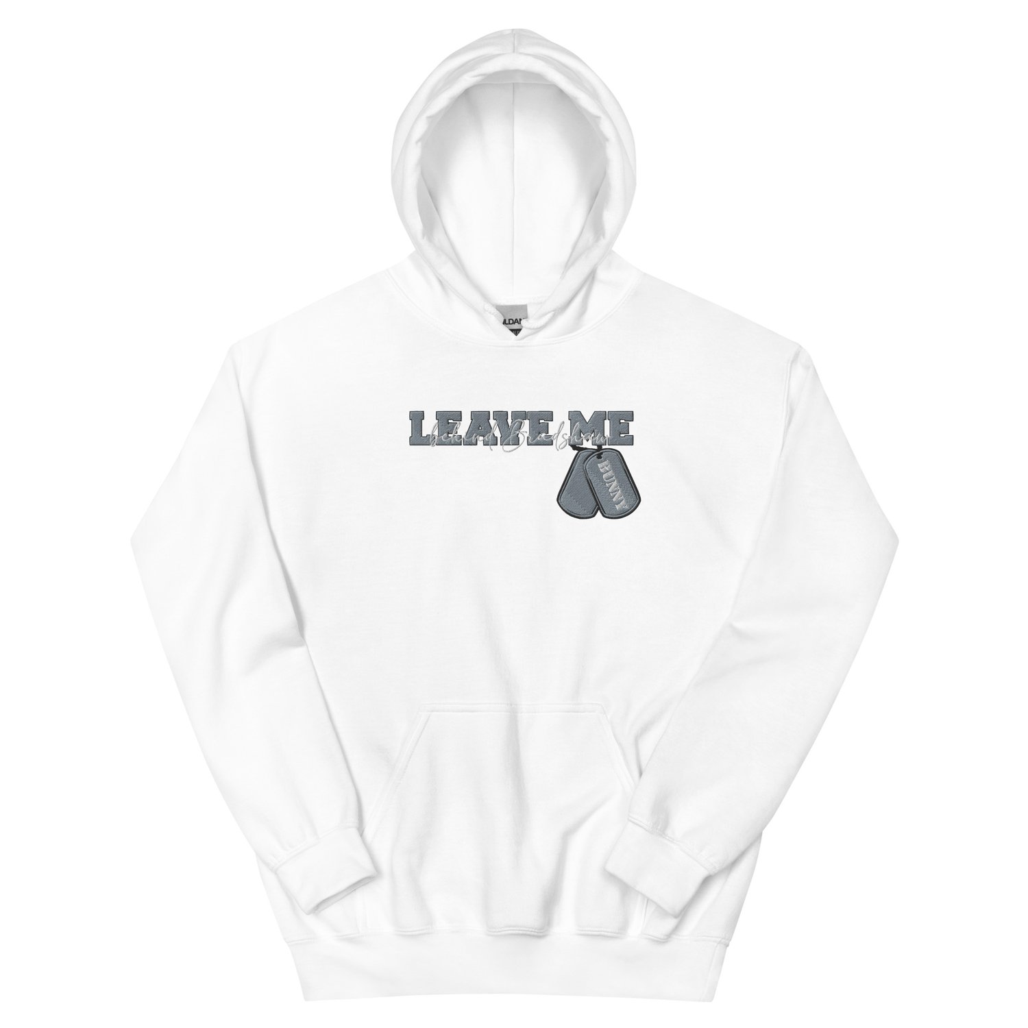 Image of Officially licensed leave me behind Leave me embroidery Unisex Hoodie