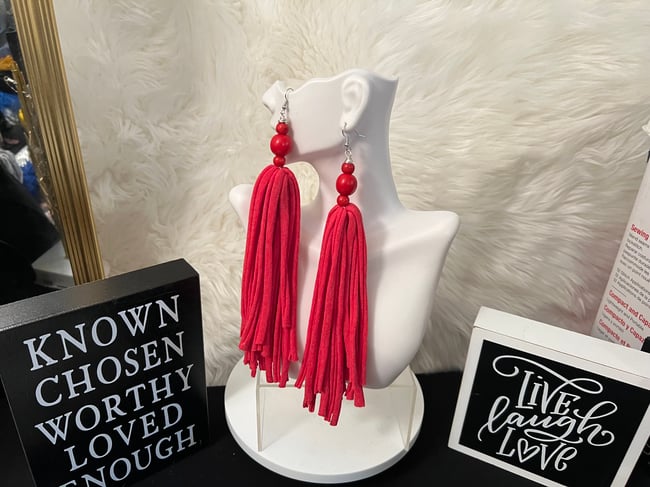 T-Shirt Tassel Earrings 